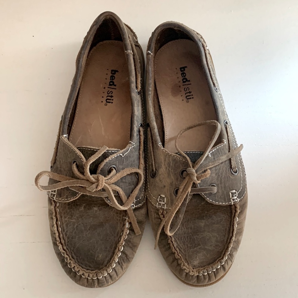 Bed Stu Brown leather moccasin loafers